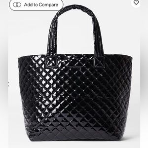 Mz wallace large black laquer metro tote deluxe